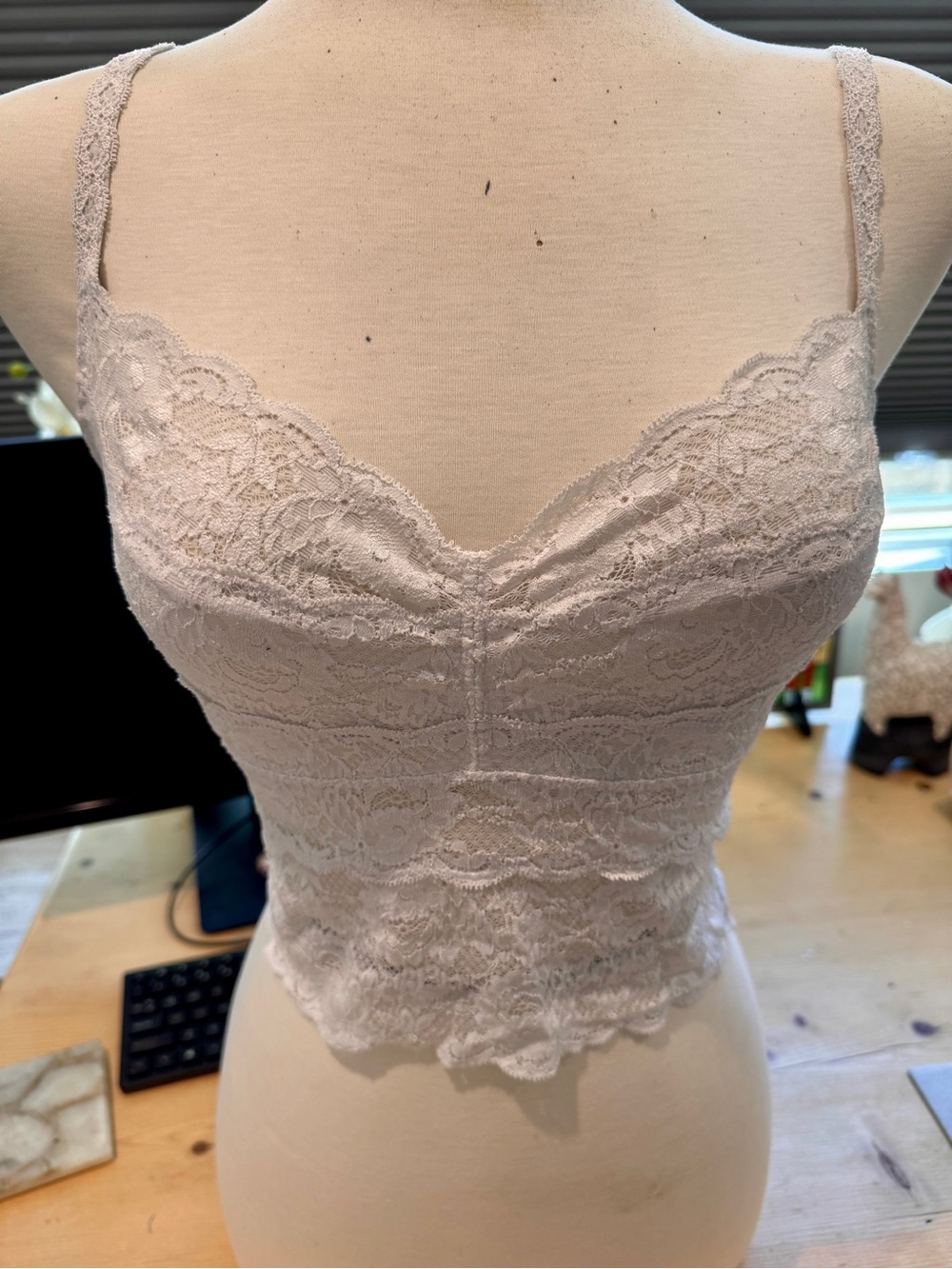 Cosabella Never Say Never Crop Cami Lace White Large Women Wireless